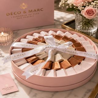 Coffret Rond de Chocolat Belge Signature – DÉCO & MARC (Rose)