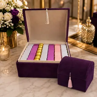 Coffret Prestige de Chocolat Belge – DÉCO & MARC (Violet)