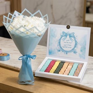 Élégance Gourmande – Bouquet de Chrysanthèmes & Plateau de Chocolat Belge 1kg