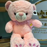 Peluche Rose Clair avec Écharpe – 53 cm