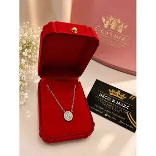 Collier en Argent – Pendentif Médaillon Pavé Zircon