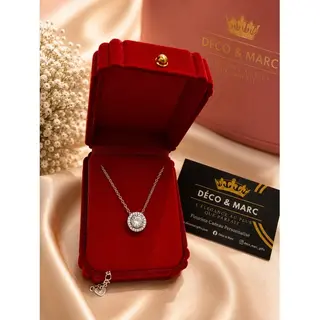 Collier en Argent – Pendentif Rond Zircon