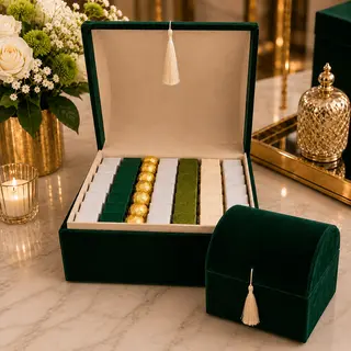 Coffret Prestige de Chocolat Belge – DÉCO & MARC (Vert Émeraude)