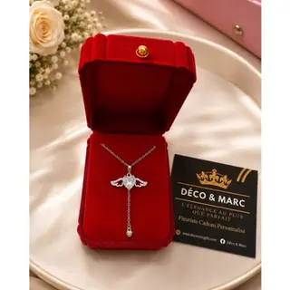 Collier en Argent – Pendentif Cœur Ailé