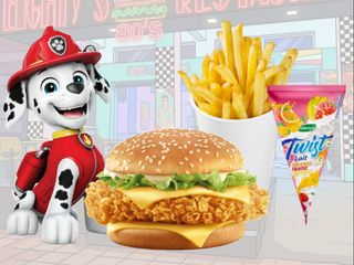 MENU Kids Chicken Burger + Frite + Jus