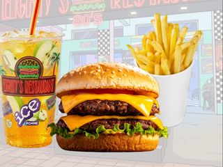 MENU Double Cheese burger + Frite + Boisson