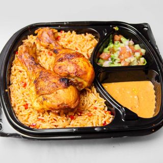 رز سپايسي حار مع قطعتين پيلون دجاج بالفرن  (2 pilon)