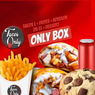 Combo tacos L + frites + pepsi 25 cl + américain cookies