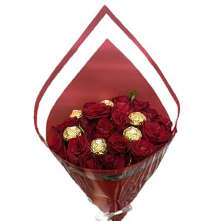 Bouquet 15 fleurs et 6 ferrero