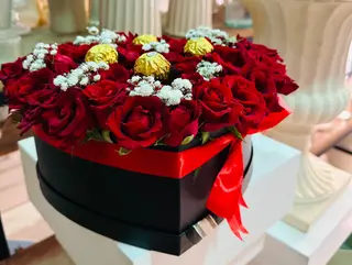 Boite de roses rouges