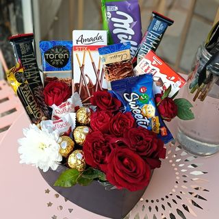 Heartfelt Chocolate & Rose Arrangement