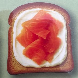 Toast fromage blanc et saumon fumee