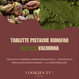 Tablette pistache kunafah matcha Valrhona