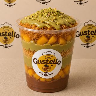 Peach Pistachio Kunafa Cup