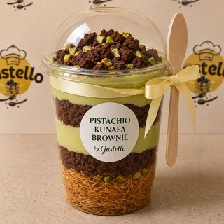 Pistachio Kunafa Brownie Cup