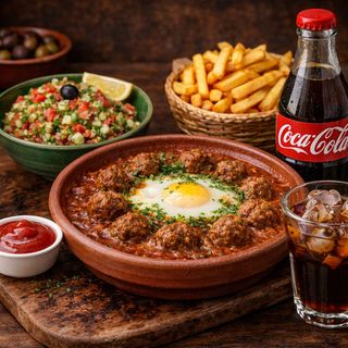 Menu Tajine de kefta aux oeufs