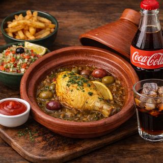 Menu tajine de poulet aux olives et citron confit