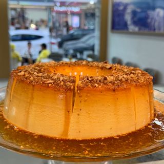 Flan turrón 