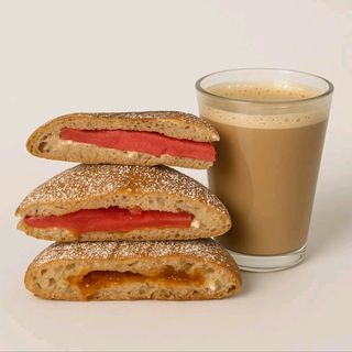 Café au lait +mhiricha fromage kacher+mhiricha kiri et miel