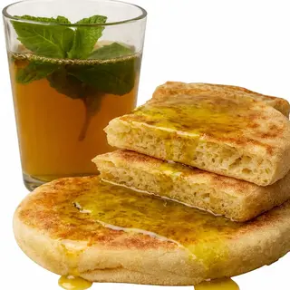 Matlouaa complet madhouna au l'huile d'olive +thé à la menthe