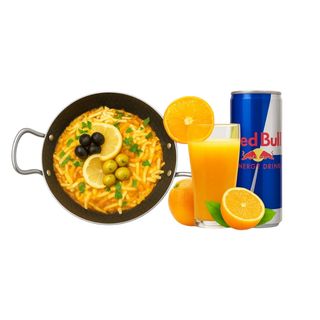 M9ila crevette +jus d'orange +redbull+khbiza