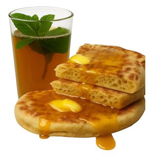 Batbouta mdhouna bi zebda bldia o l3ssel, thé à la menthe 