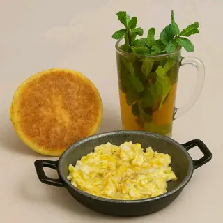 Mkila omelette +harcha+thé à la menthe