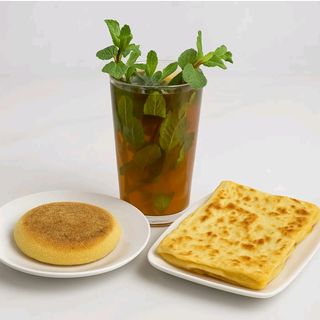 Thé à la menthe +msemen +harcha