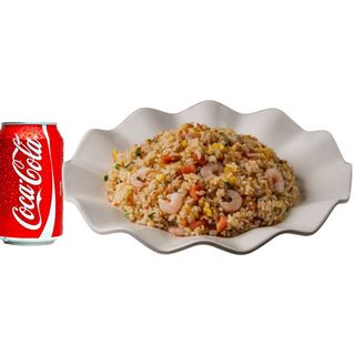 Riz cantonais crevettes +soda