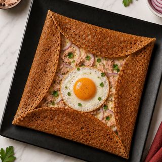 Galette Thon, Accompagné de son Coleslaw Maison