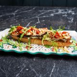 BRUSCHETTA AUX TOMATES CONFITES AUBERGINES ET RICOTTA