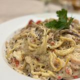 Pâtes au poulet champignons