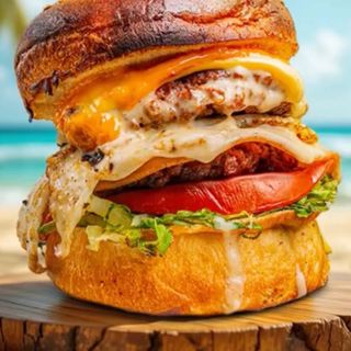 Burger Las Belgas + frites 