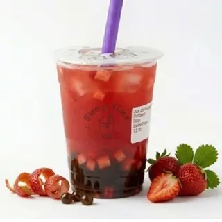 Bubble tea avec jus de fraise