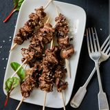 Brochette  de bœuf  marinée