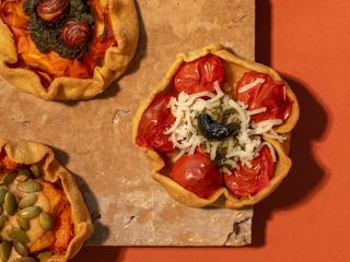 Mini tarte rustique tomates cerises pesto