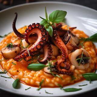 Risotto ai frutti di mare all'isolotto di seppia e polpo