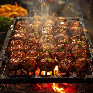 Brochettes kefta  sur feu de bois 