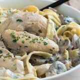 Tagliatelles aux champignons et poulet 