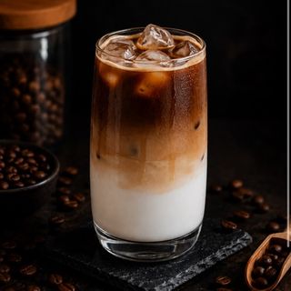 Iced latte macciato aromatisé