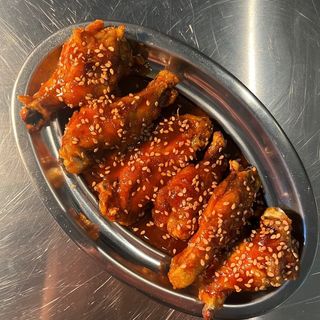 Honey gochujang wings