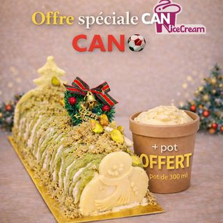 Bûche glacée Kunafa Pistache 6pers+ 1 pot 300ml offert