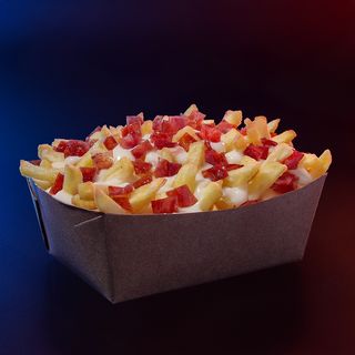 Frite sauce fromagère maison ( Type tacos ) + Bacon !