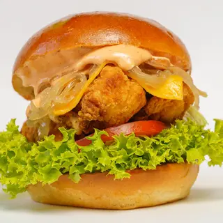 Burger ‘n spicy chicken