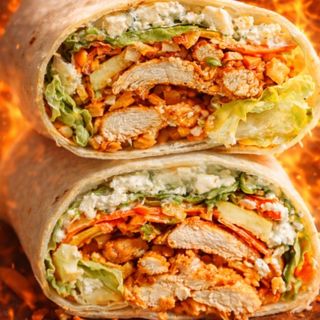 Flame grilled chicken wrap with salad and sauce 