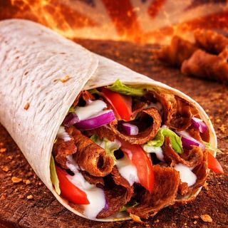 Mixed wrap with salad and sauce 