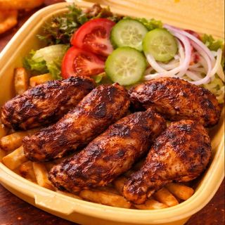 5 peri grilled wings and chips