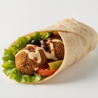 Sandwich falafel mayonnaise-ketchup