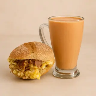 Mhiricha omelette luncheon fromage rouge + Jus panaché