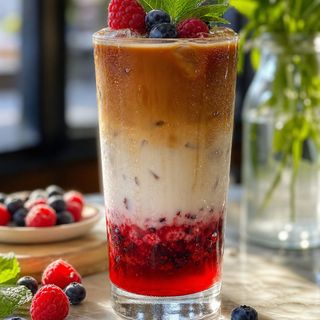 Ice latte fruit rouge